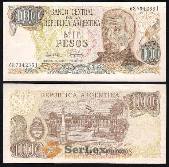 Аргентина банкнота 1000 песо 1976-1983 Р304 UNC арт. В00105
