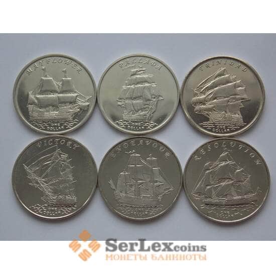 Гилберта Острова 1 доллар 2014 х6 шт Корабли арт. С01707