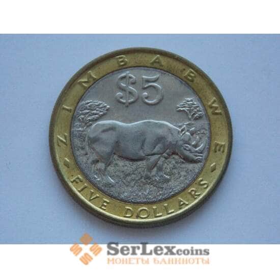 Зимбабве 5 Долларов 2001 UNC КМ13 арт. С01902