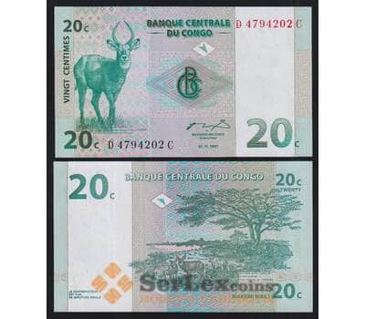 Банкнота Конго 20 Сантим 1997 UNC №83 арт. В00389