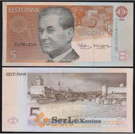 Эстония банкнота 5 крон 1994 Р76 UNC  арт. В00079