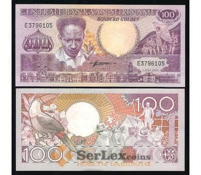 Банкнота Суринам 100 Гульденов 1986 Р133 UNC арт. В00204