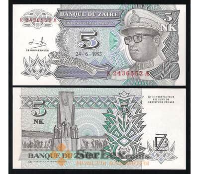 Банкнота Заир 5 Макута 1993 Р48 UNC арт. В00218