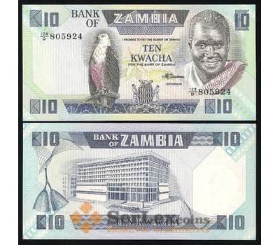 Банкнота Замбия 10 Квача 1980-1989 Р26 UNC  арт. В00044