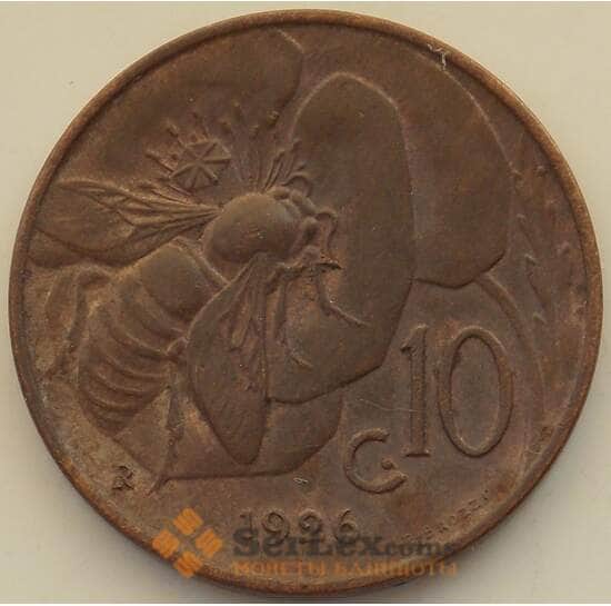 Италия 10 чентезимо 1926 КМ60 AU арт. 13069