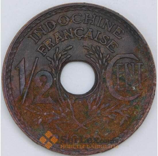 Французский Индокитай 1/2 сантима 1935 КМ20 F ржавчина арт. 57310