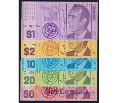 Хатт Ривер набор банкнот 1 2 10 20 50 долларов (5шт.) 1970 UNC арт. 47827