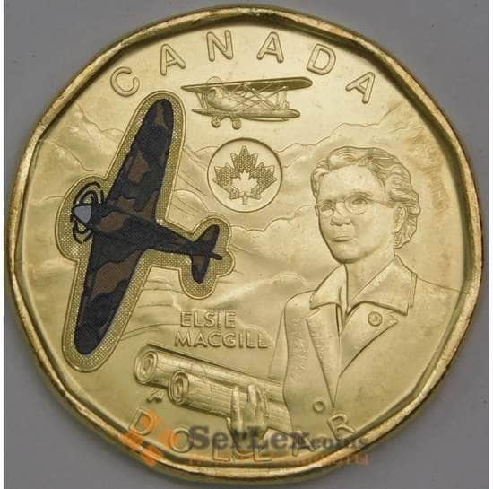 Канада монета 1 доллар 2023 UNC Элси Макгилл цветная арт. 43533