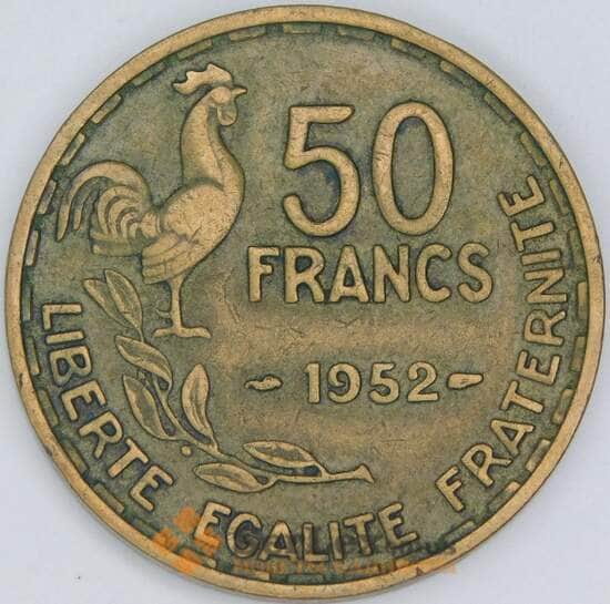 Франция 50 франков 1952 КМ918.1 XF арт. 57006