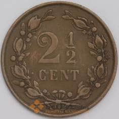Нидерланды монета 2 1/2 цента 1886 КМ108 VF арт. 43366
