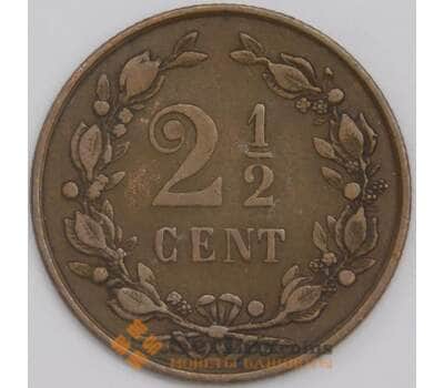 Нидерланды монета 2 1/2 цента 1886 КМ108 VF арт. 43366