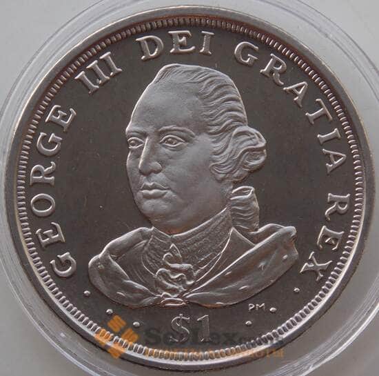Британские Виргинские острова 1 доллар 2008 Король Георг III арт. 13764