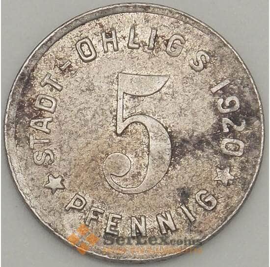 Германия Нотгельд 5 пфеннигов 1920 XF Охлигс (j05.19) арт. 19972