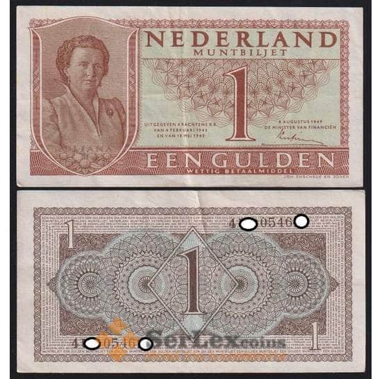 Нидерланды банкнота 1 гульден 1949 Р72 XF арт. 47112