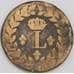 Франция монета 1 десим 1815 КМ701 VG арт. 43471