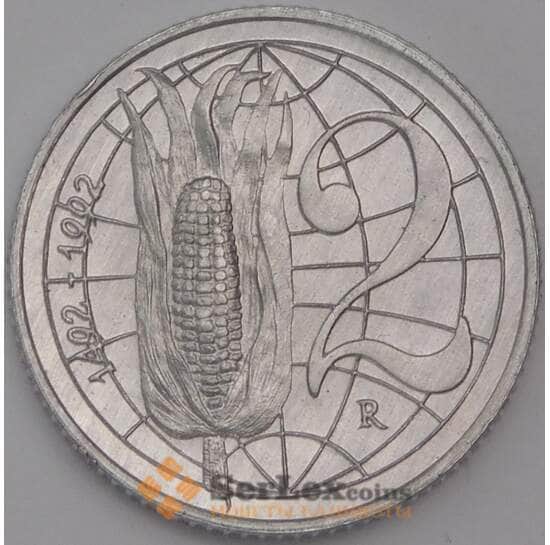 Сан-Марино монета 2 лиры 1992 КМ279 UNC Открытие Америки арт. 42317