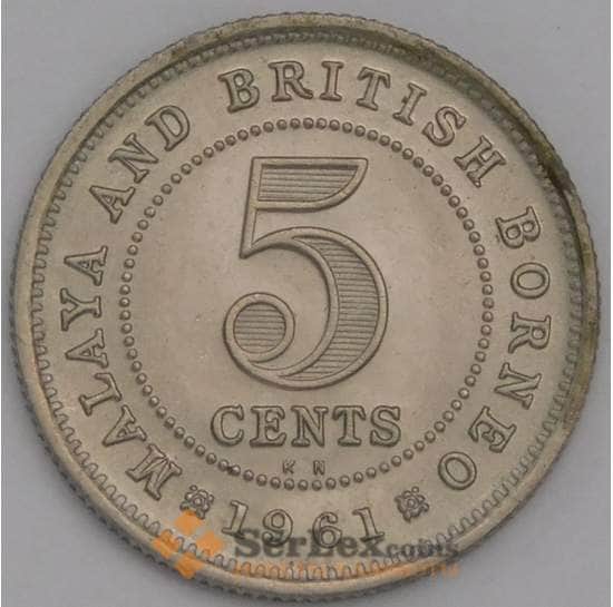 Малайя и Британское Борнео 5 центов 1961 КМ1 UNC  арт. 16680