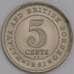 Монета Малайя и Британское Борнео 5 центов 1961 КМ1 UNC  арт. 16680