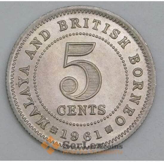 Малайя и Британское Борнео 5 центов 1961 КМ1 UNC арт. 16680 Малайя и Британское Борнео 5 центов 1961 КМ1 UNC арт. 16680