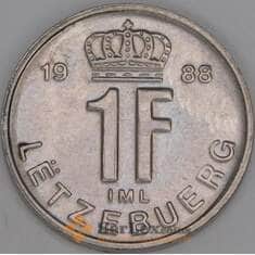 Люксембург 1 франк 1988 КМ63 UNC арт. 53368