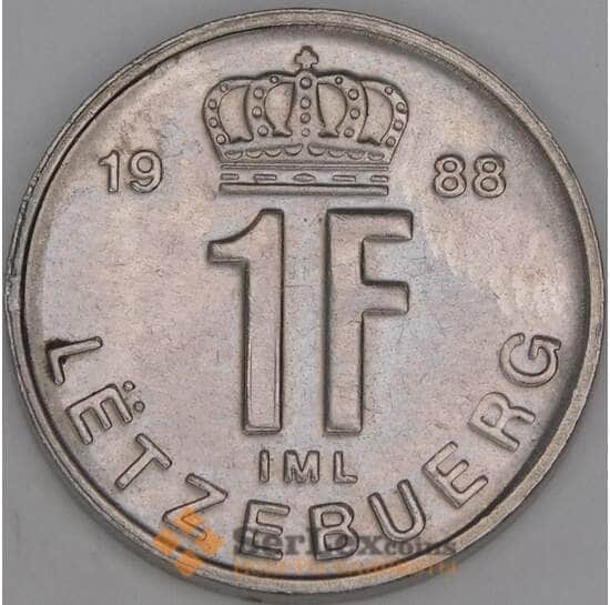 Люксембург 1 франк 1988 КМ63 UNC арт. 53368