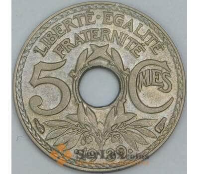 Франция 5 сантимов 1939 КМ975а aUNC арт. 56913
