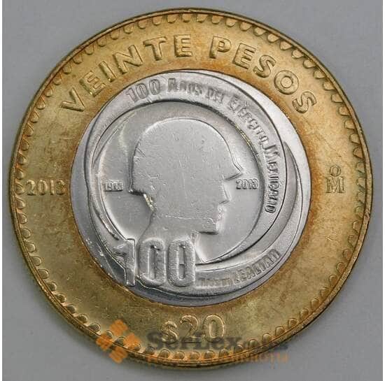Мексика 20 песо 2013 КМ969 UNC 100 лет Мексиканской армии арт. 56149 Мексика 20 песо 2013 КМ969 UNC 100 лет Мексиканской армии арт. 56149
