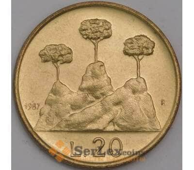 Сан-Марино 20 лир 1987 КМ205 UNC 15 лет возобновлению чеканке монет арт. 41531