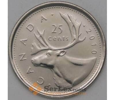 Монета Канада 25 центов 2010 КМ493 UNC  арт. 22875