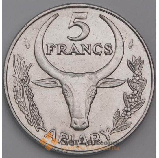 Мадагаскар монета 5 франков 1989 КМ10 UNC арт. 44710