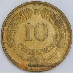 Чили 10 сентесимо 1964 КМ191 VF-XF арт. 57596