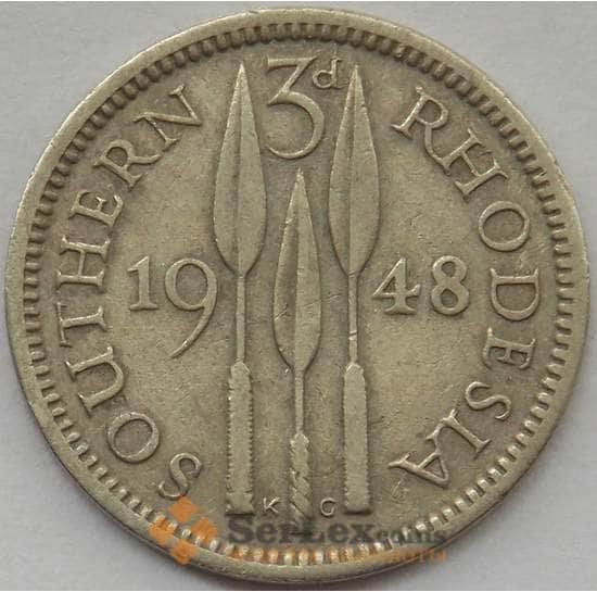 Южная Родезия 3 пенса 1948 КМ20 XF (J05.19) арт. 15700