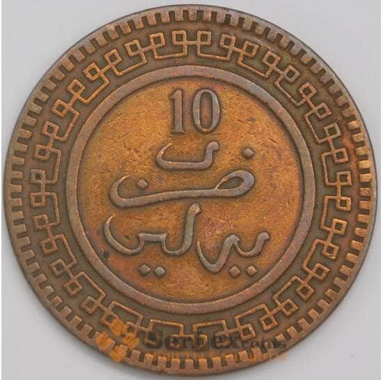 Марокко монета 10 мазун 1903 (1321) Y17 XF арт. 41957