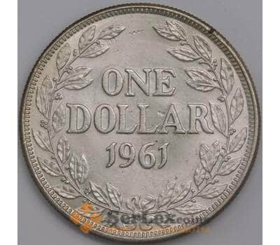 Либерия монета 1 доллар 1961 КМ18 aUNC арт. 42715