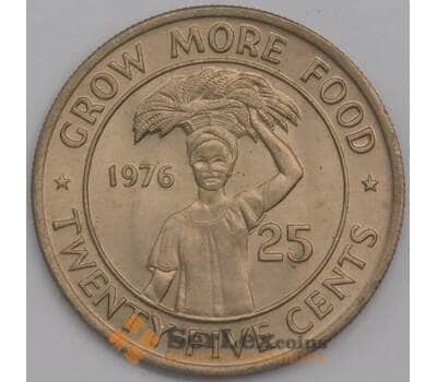 Либерия монета 25 центов 1976 КМ30 UNC арт. 42719