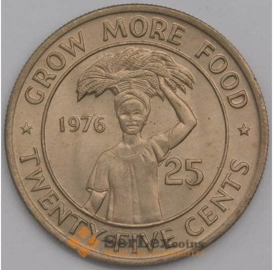 Либерия монета 25 центов 1976 КМ30 UNC арт. 42719