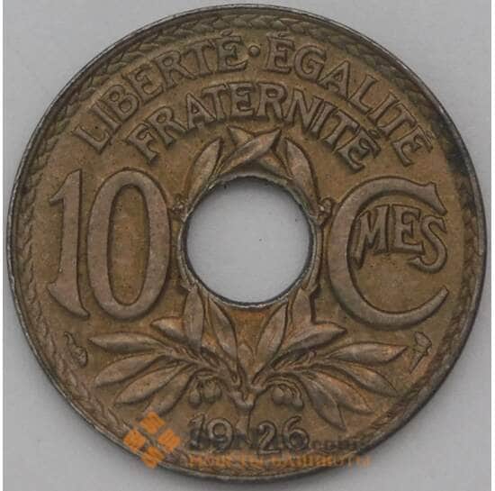 Франция 10 сантимов 1926 КМ866а AU арт. 22723