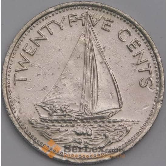 Багамские острова монета 25 центов 1977 КМ63.1 VF арт. 41343