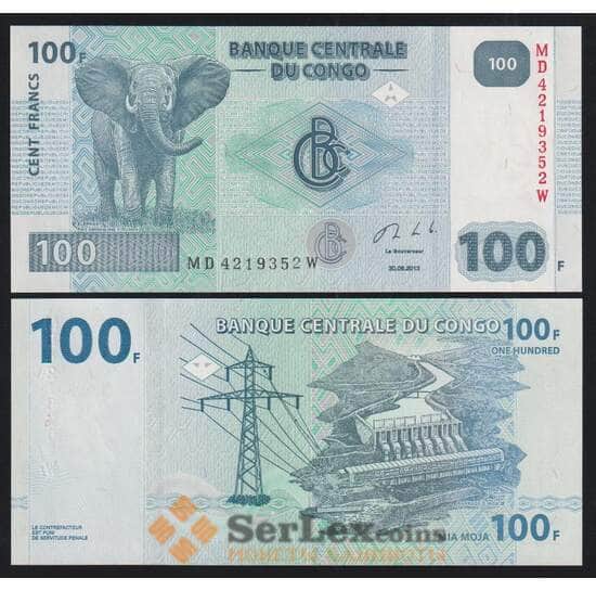 Конго 100 франков 2013 Р98b UNC Hôtel des Monnaies, Kinshasa арт. 52428