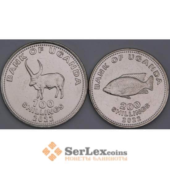 Уганда набор монет 100 и 200 шиллингов 2022 UNC арт. 43730