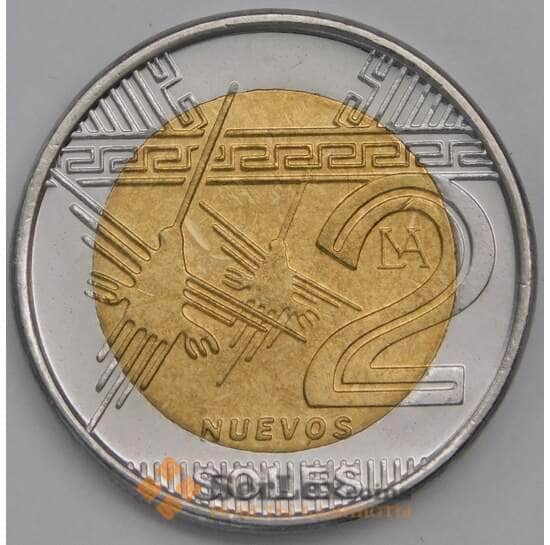Перу монета 2 новых соля 2013 КМ343 UNC арт. 41433