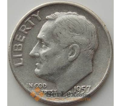 Монета США дайм 10 центов 1957 D КМ195 VF арт. 11486