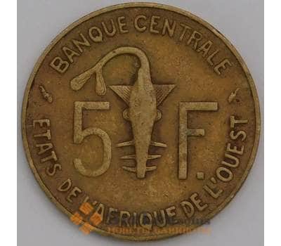 Монета Западная Африка 5 франков 1975 КМ2а VF арт. 38829