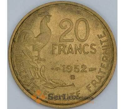 Франция 20 франков 1952 B КМ917 AU-aUNC арт. 56963