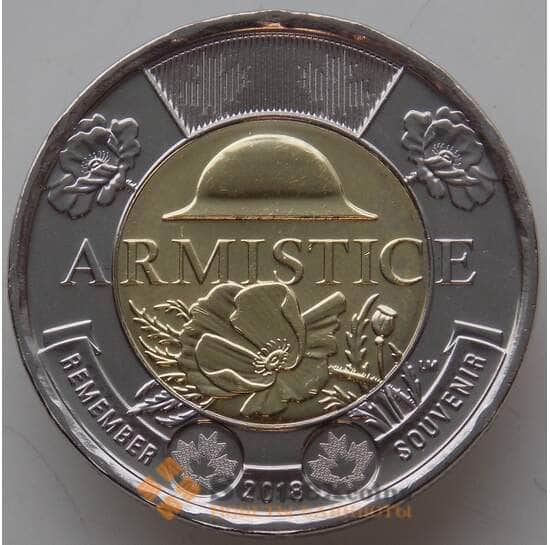 Канада 2 доллара 2018 Окончание Первой мировой войны UNC арт. 13395