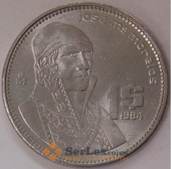 Мексика 1 песо 1984 КМ496 AU Хосе Морелос  арт. 17732