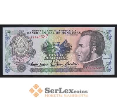 Гондурас 5 лемпир 1993 Р63с UNC арт. 54710