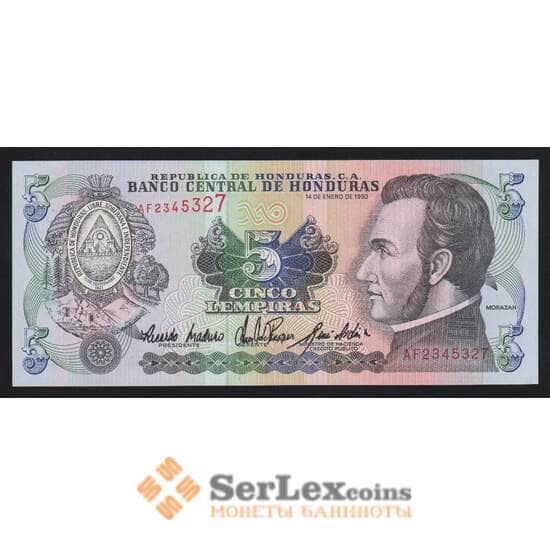 Гондурас 5 лемпир 1993 Р63с UNC арт. 54710