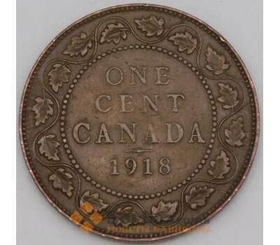 Монета Канада 1 цент 1918 КМ21 XF арт. 22012