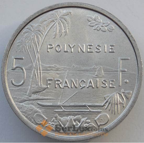 Французская Полинезия 5 франков 1975 КМ12 UNC (J05.19) арт. 17352